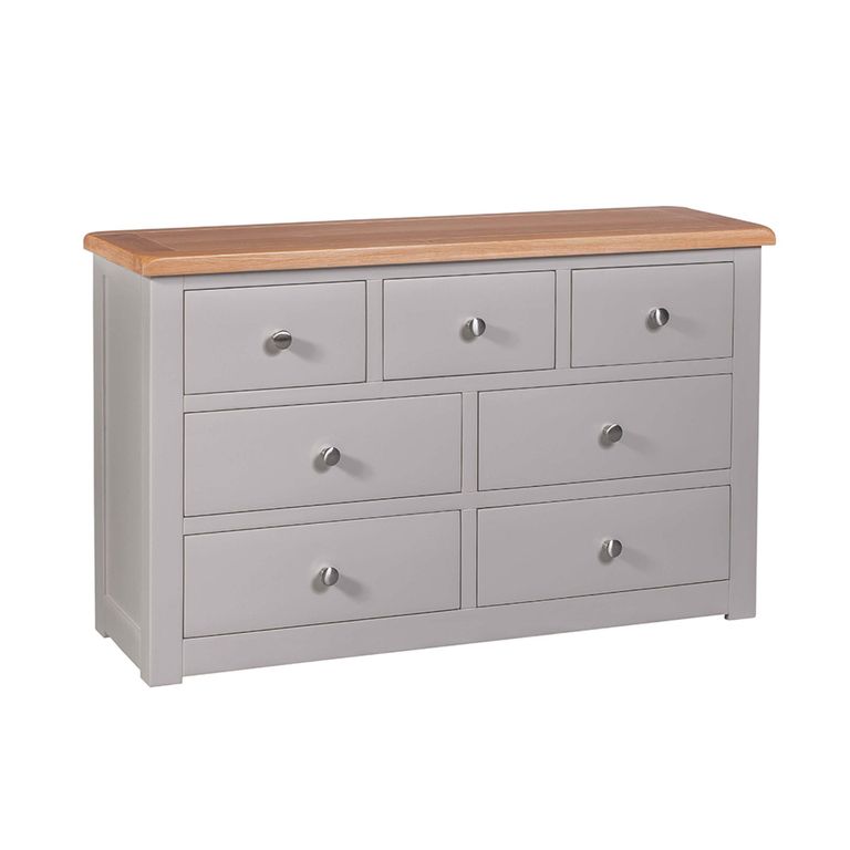 Diamond Painted Chest of Drawers - 4+3 Drawer - Wide