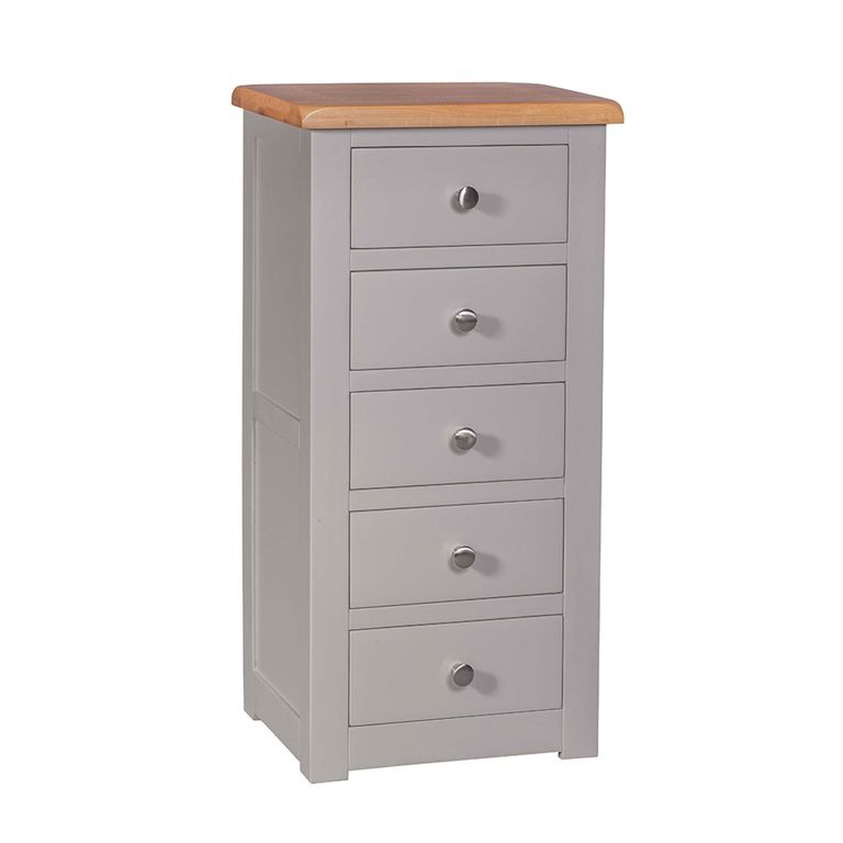 Diamond Painted Chest of Drawers - 5 Drawer - Tall