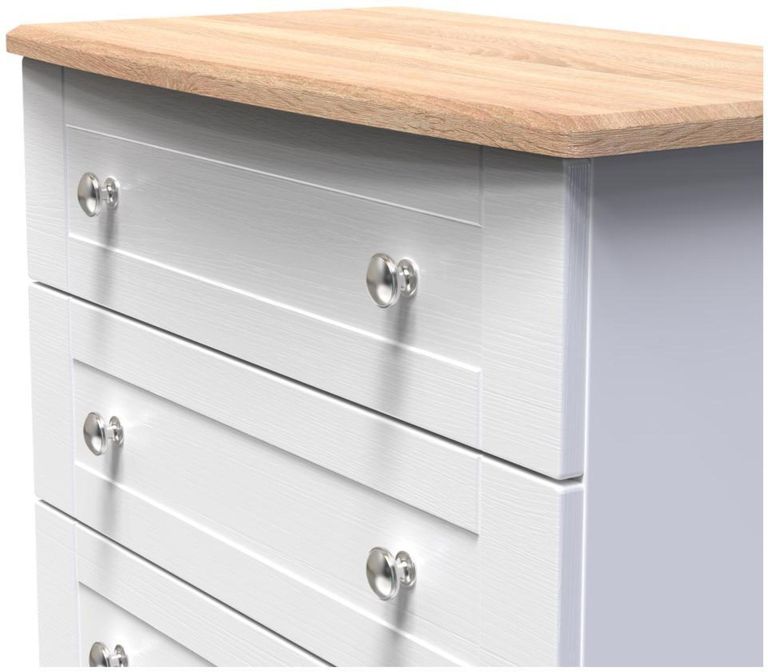 Sussex White and Oak Effect 3 Drawer Small Chest