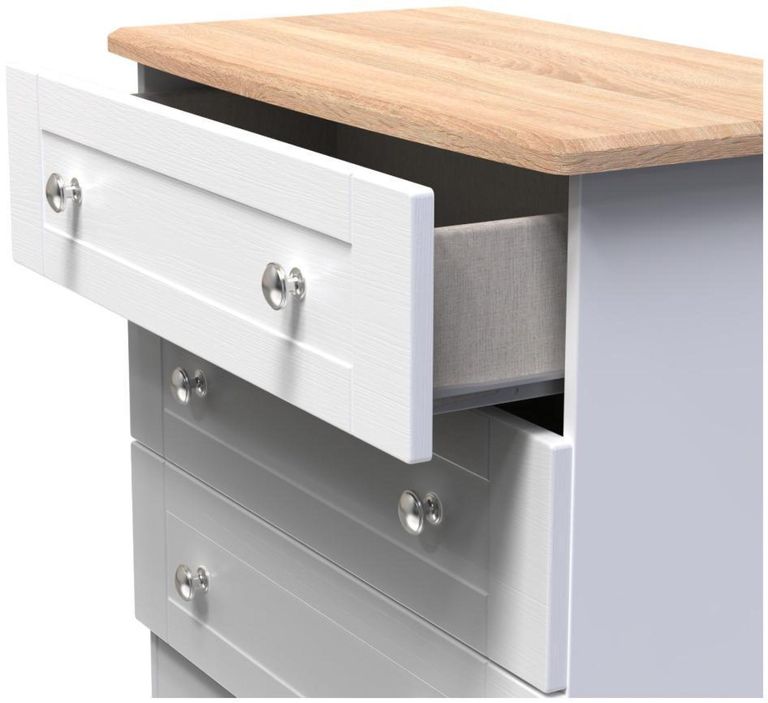 Sussex White and Oak Effect 3 Drawer Small Chest