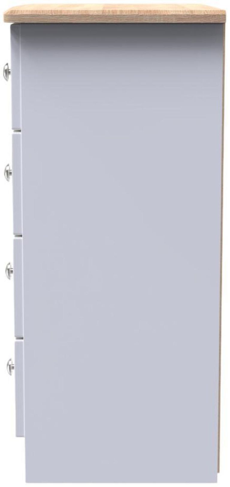 Sussex White and Oak Effect 4 Drawer Chest