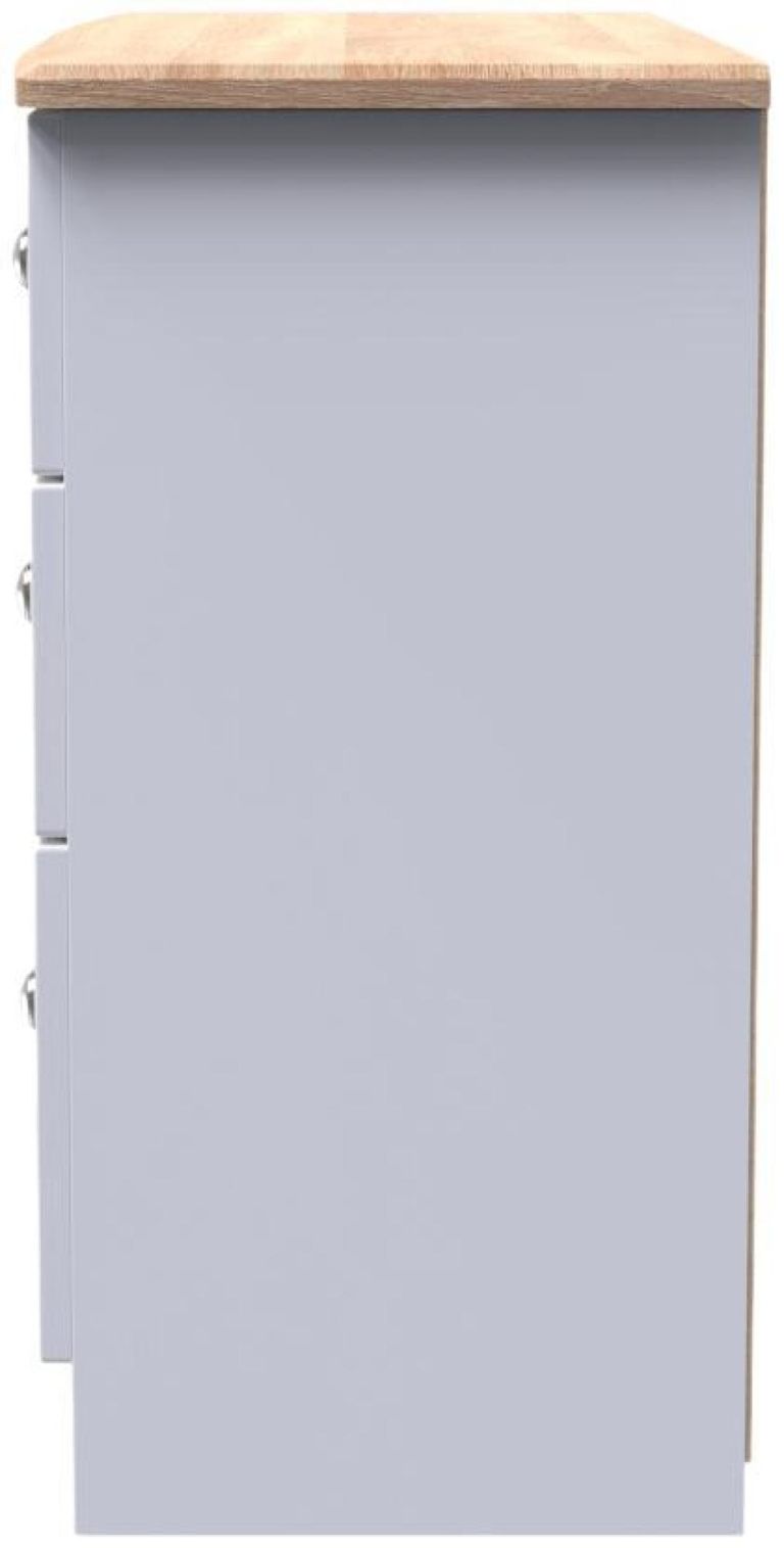 Sussex White and Oak Effect 6 Drawer Midi Chest