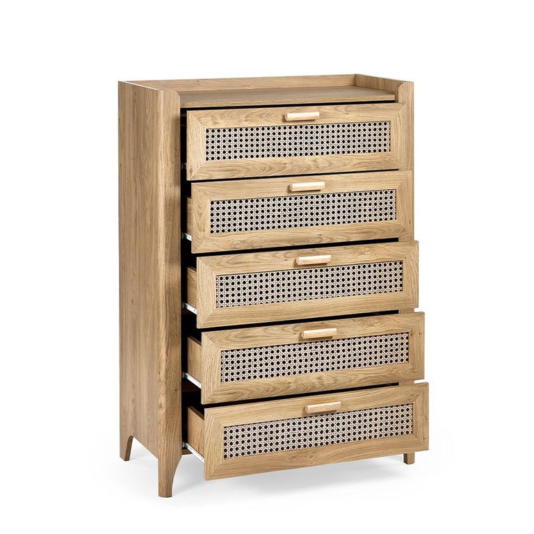 Sydney Chest of Drawers - 5 Drawer - Midi - Faux Rattan