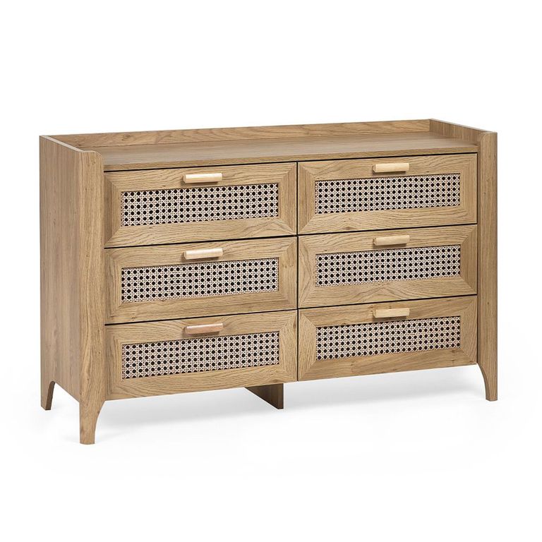 Sydney Chest of Drawers - 6 Drawer - Wide - Faux Rattan