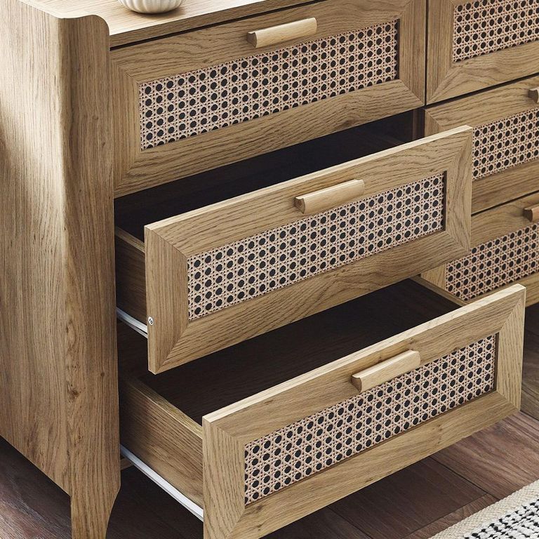Sydney Chest of Drawers - 6 Drawer - Wide - Faux Rattan
