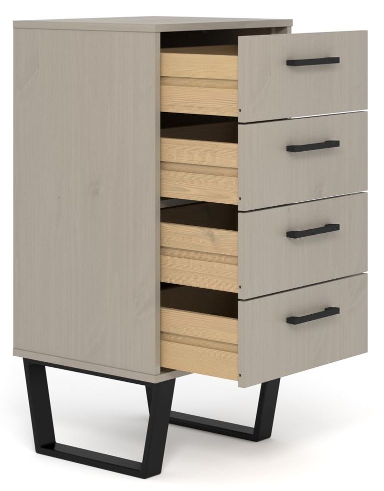 Texas Grey 4 Drawer Narrow Chest