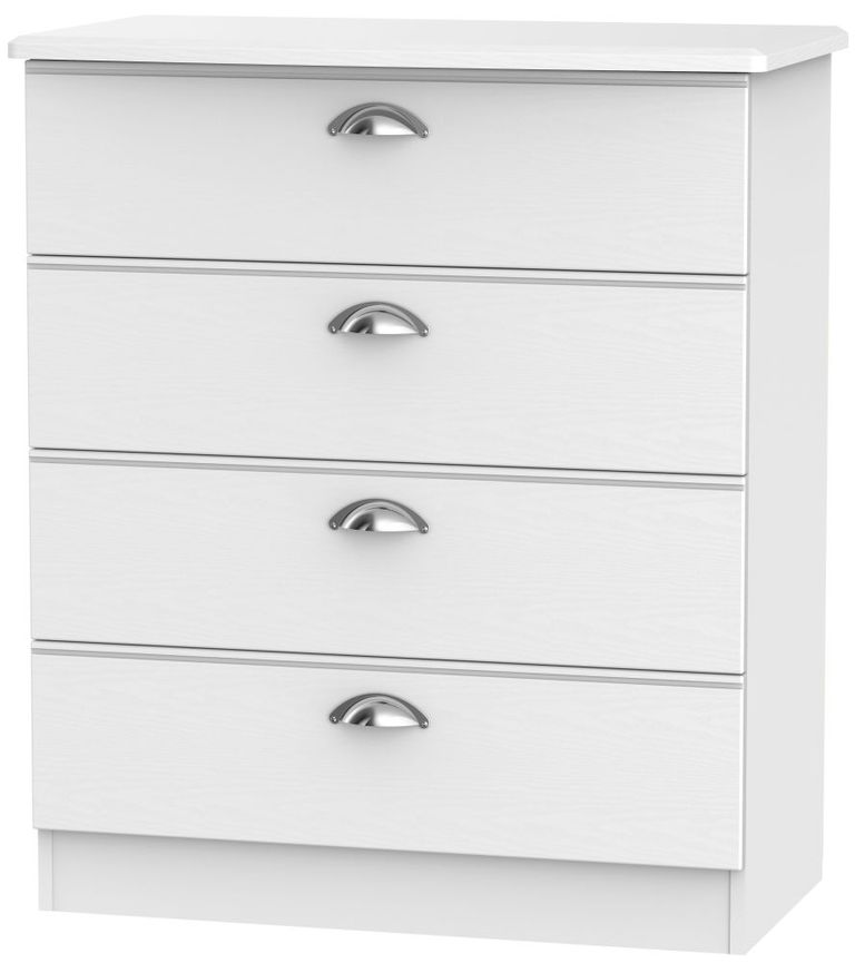 Victoria White 4 Drawer Chest