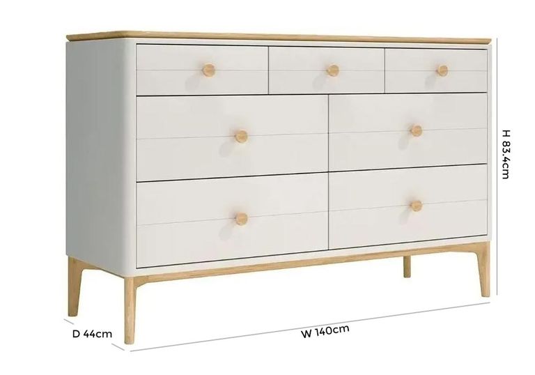 Marlow Wide Chest - 7 Drawer - Cashmere Oak