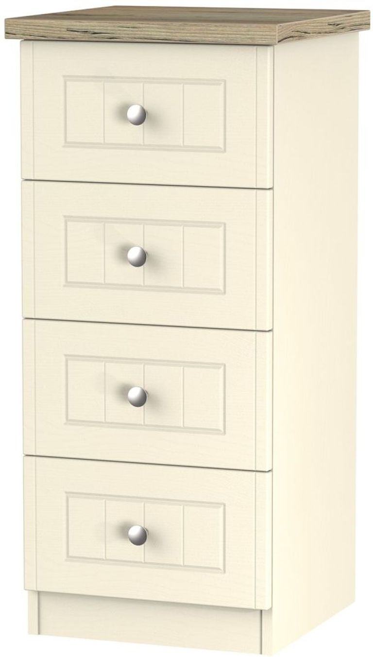 Vienna Cream 4 Drawer Narrow Chest