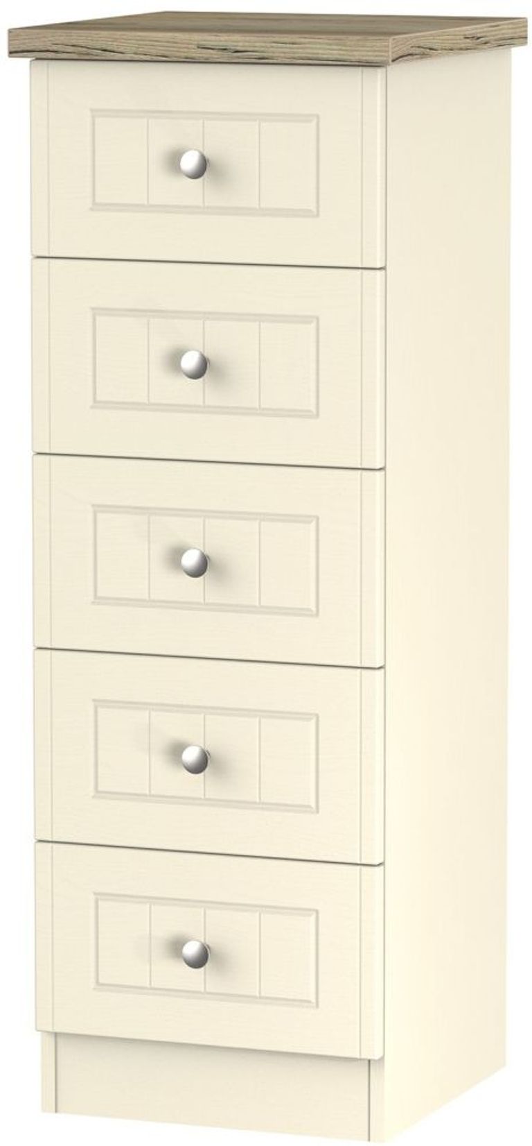 Vienna Cream 5 Drawer Narrow Chest