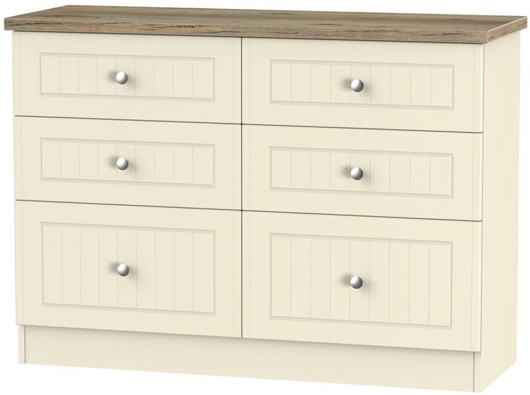 Vienna Cream 6 Drawer Midi Chest