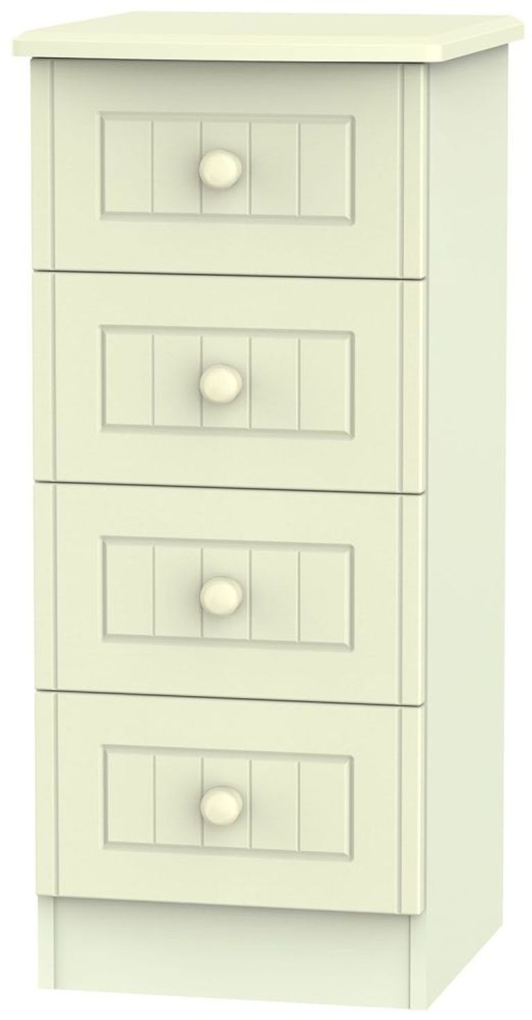 Warwick Cream 4 Drawer Narrow Chest
