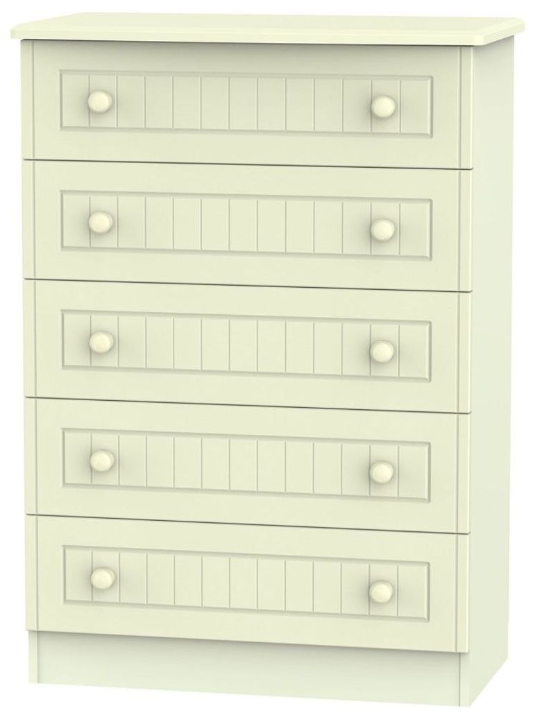 Warwick Cream 5 Drawer Chest