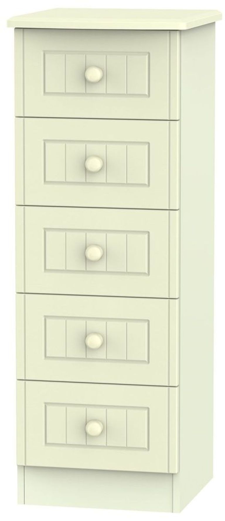 Warwick Cream 5 Drawer Narrow Chest