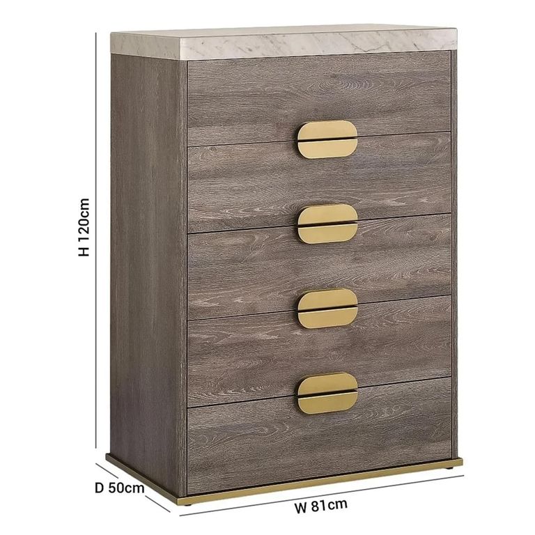 Westin Chest - 5 Drawer - Tall - Marble Top - Variation Available