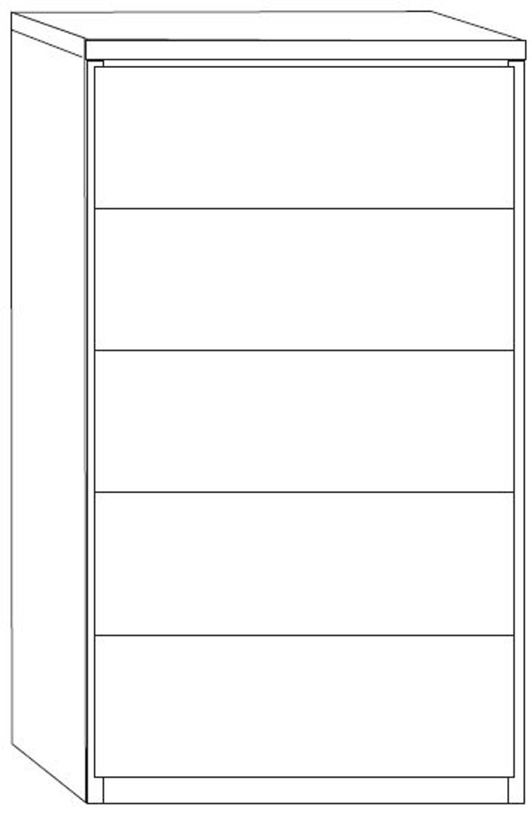 Luxor 3+4 Chest - 5 Drawer - Rustic Oak