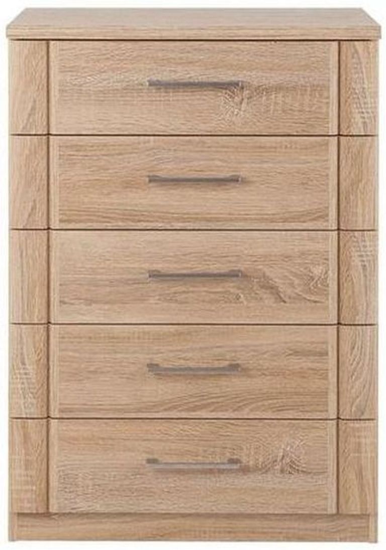Luxor 3+4 Chest - 5 Drawer - Rustic Oak