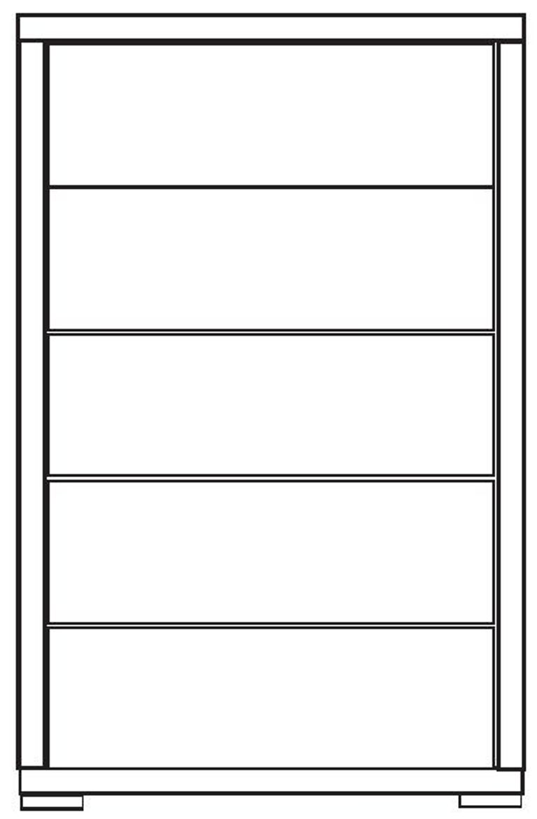 Tokio Chest - 5 Drawer - Havana - Silver Handle