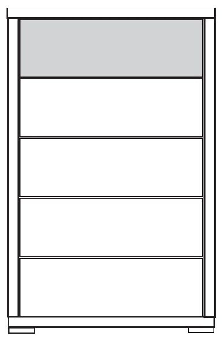 Tokio Chest - 5 Drawer - Rustic Oak - Chrome Handle