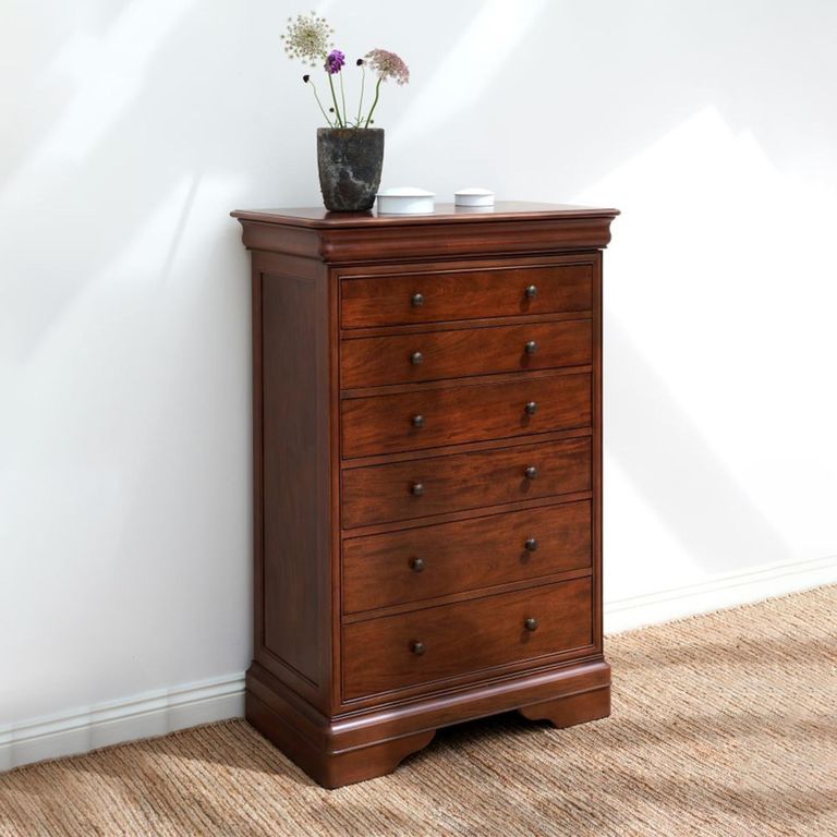 Antoinette Tall Chest - 6 Drawer - Cherrywood
