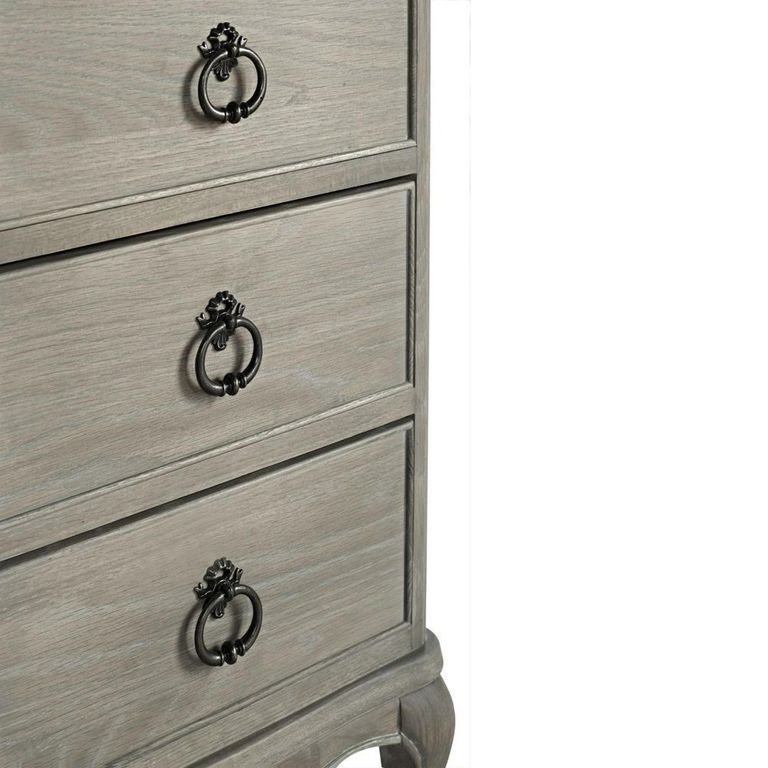 Camille Tall Chest - 6 Drawer - Grey Oak
