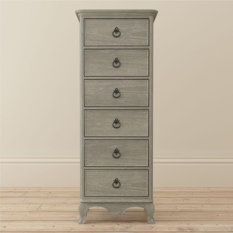 Camille Tall Chest - 6 Drawer - Grey Oak