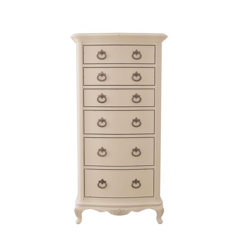 Ivory Tall Chest - 6 Drawer