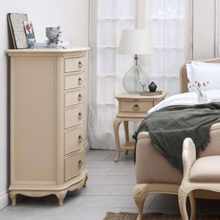 Ivory Tall Chest - 6 Drawer