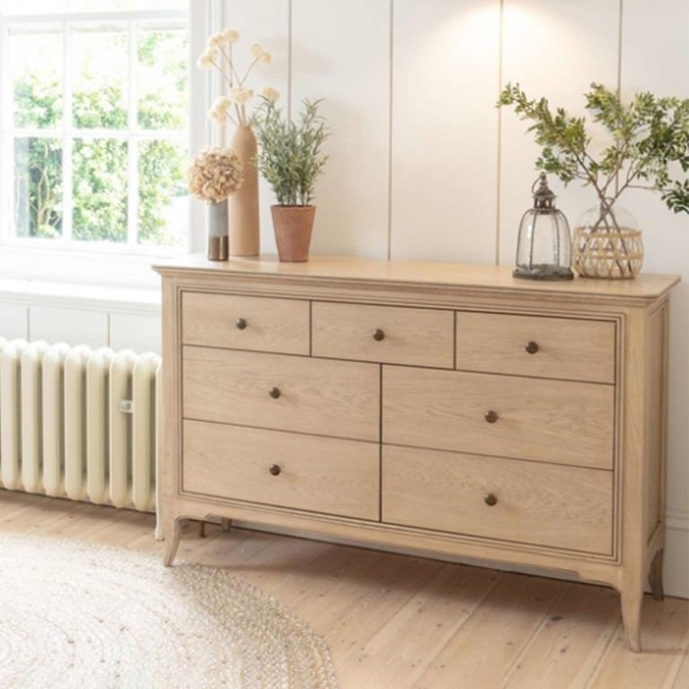 Toulon Wide Chest - 3+4 Drawer - Oak