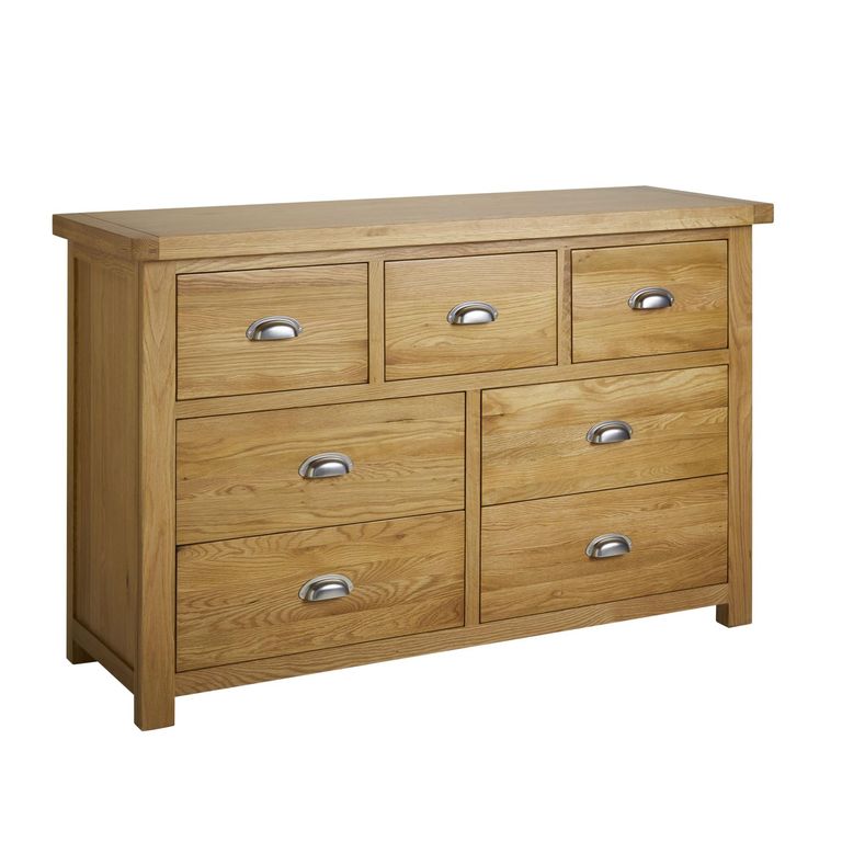Woburn Wide Chest - 4+3 Drawer - Rustic Oak