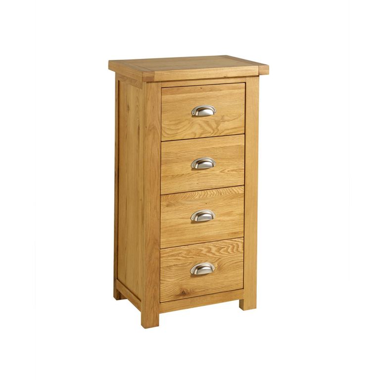 Woburn Narrow Chest - 4 Drawer - Rustic Oak