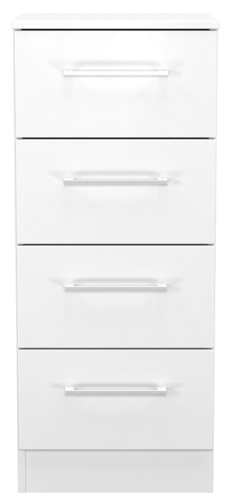 Worcester White 4 Drawer Narrow Chest