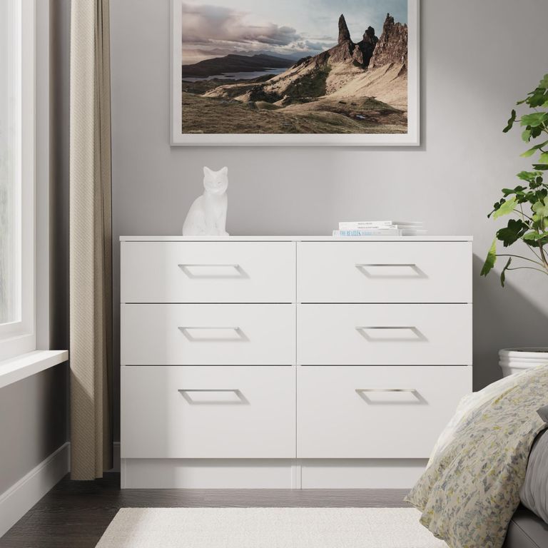Worcester White 6 Drawer Midi Chest