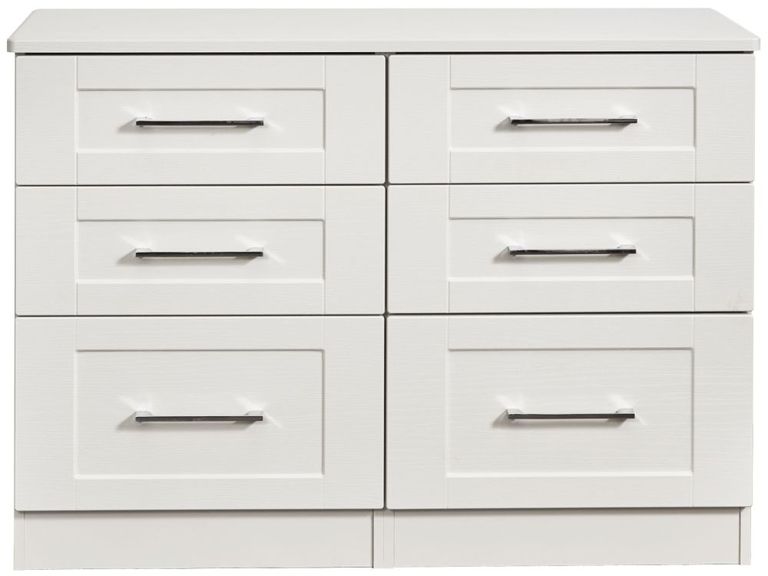 York White 6 Drawer Midi Chest