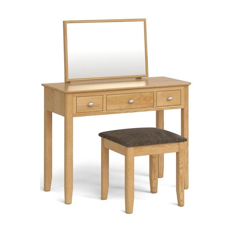 Bath Dressing Table Set - 3 Drawer - Oak