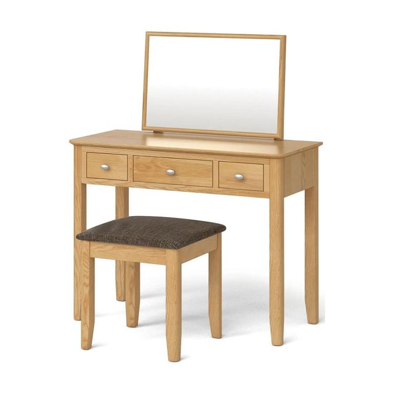 Bath Dressing Table Set - 3 Drawer - Oak