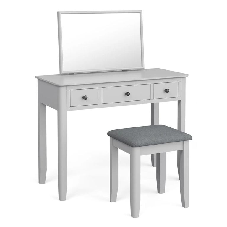 Stowe Dressing Table Set - 3 Drawer - Grey