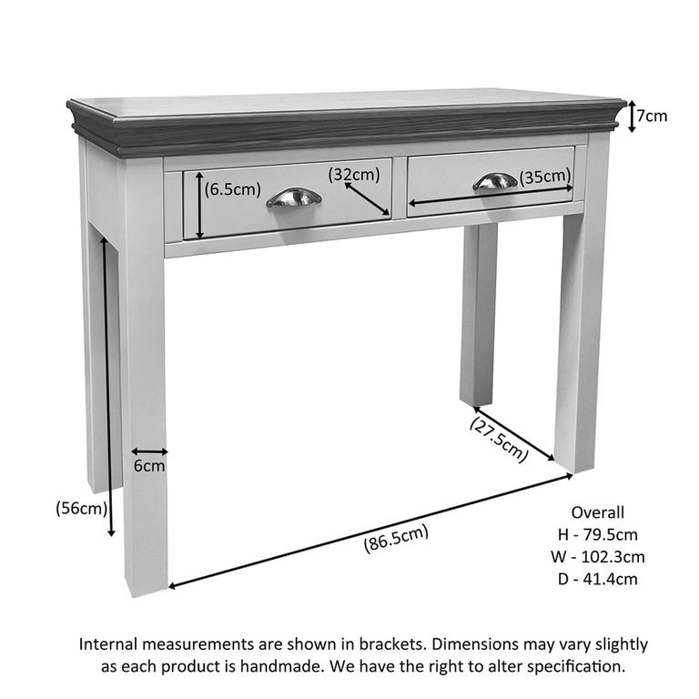 Versailles Dressing Table - 2 Drawer - Ivory Painted
