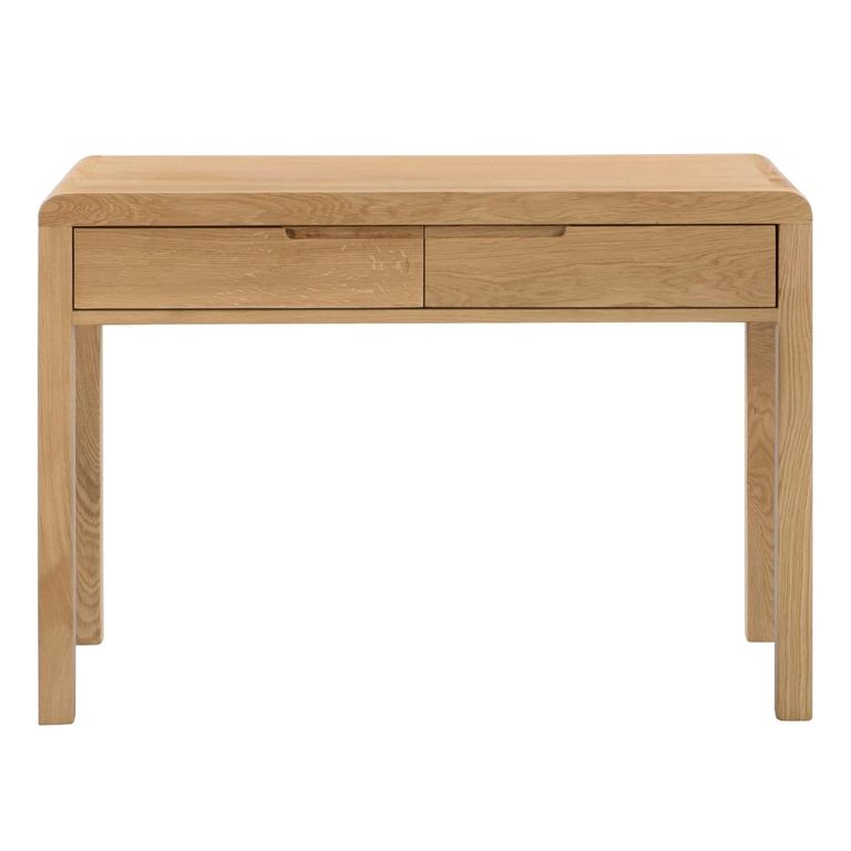 Curve Dressing Table with Stool - 2 Drawer - Oak