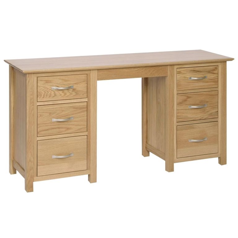 Nimbus Dressing Table - 6 Drawer Double - Oak