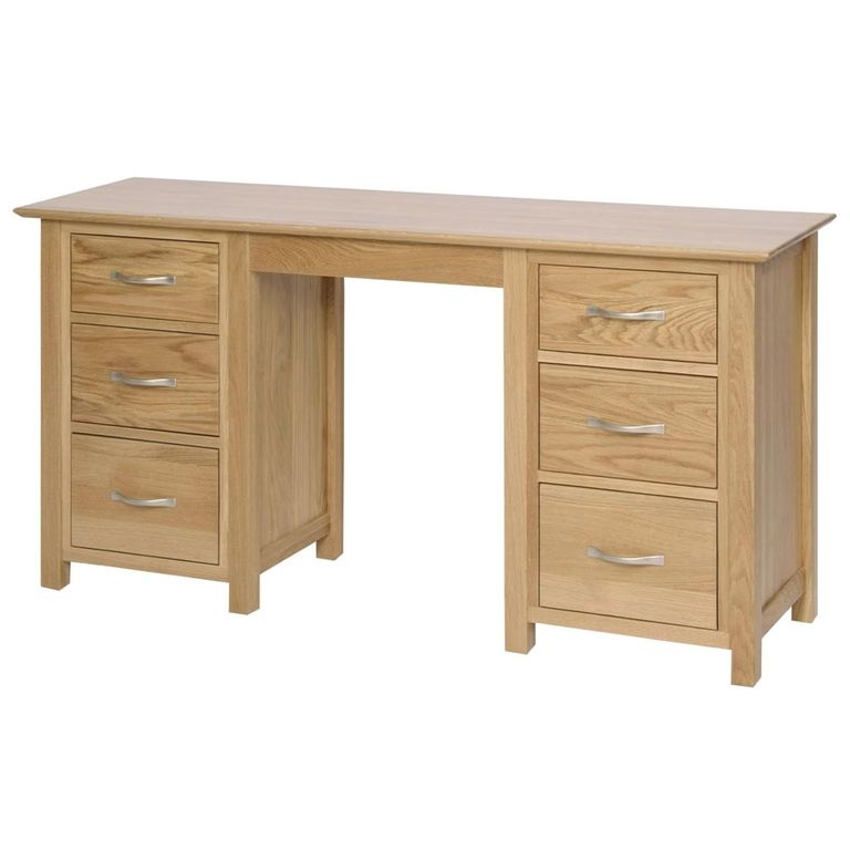 Nimbus Dressing Table - 6 Drawer Double - Oak