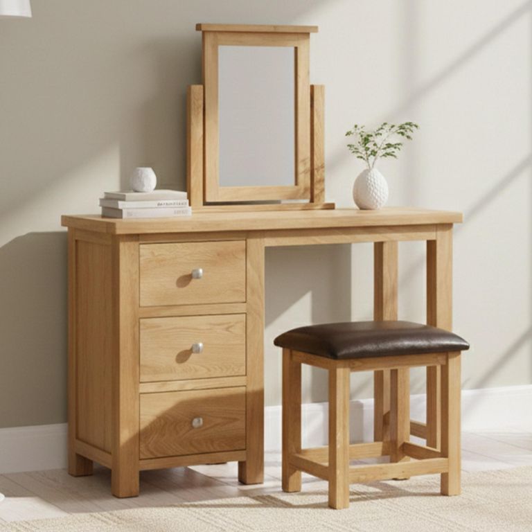 Appleby Dressing Table - 3 Drawer - Single Set - Oak