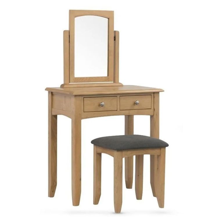 Kilkenny Dressing Table - 2 Drawer - with Stool - Oak