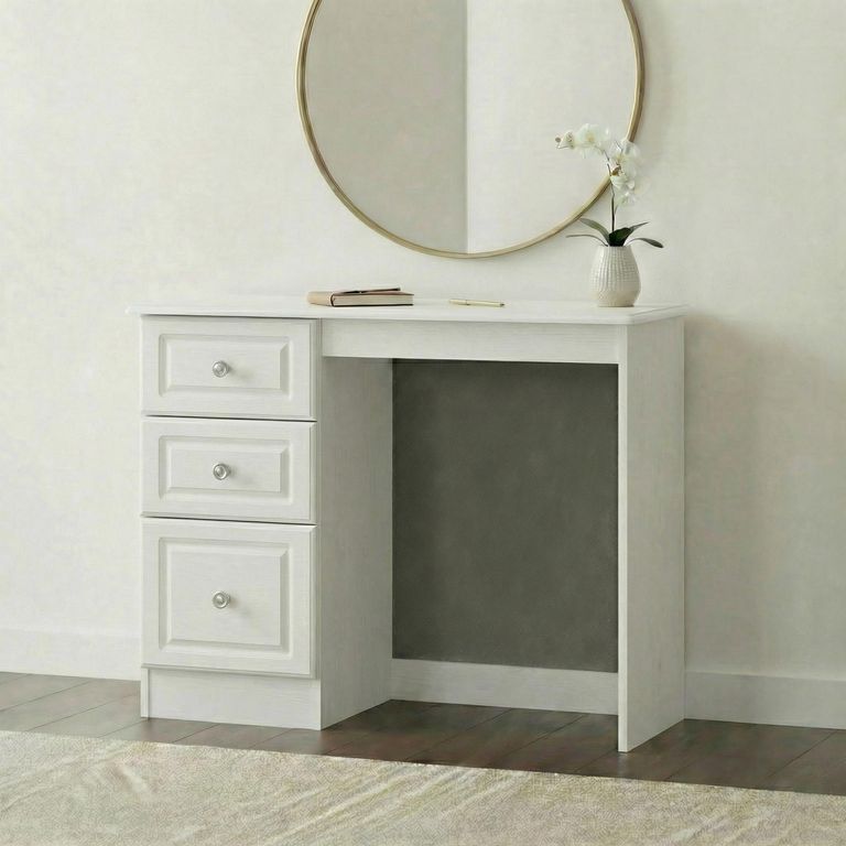 Pembroke White 3 Drawer Single Dressing Table
