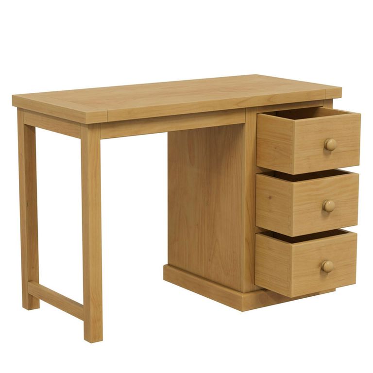 Churchill Waxed Pine 3 Drawer Single Dressing Table