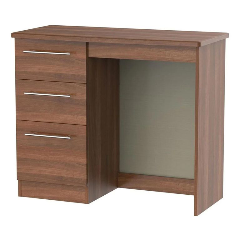 Sherwood Single Dressing Table - 3 Drawer - Walnut