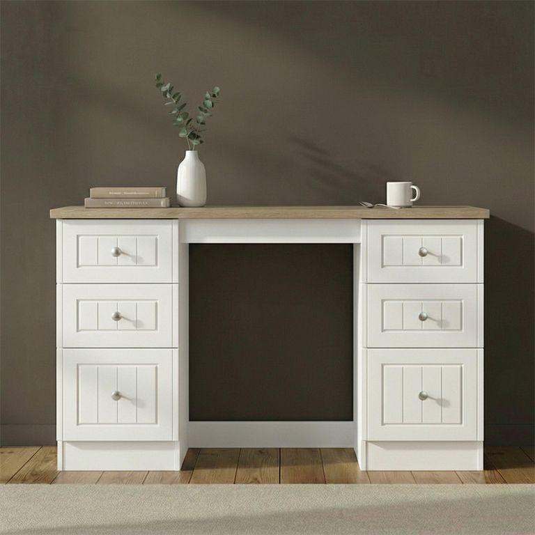 Vienna Dressing Table - 6 Drawer - Double - Porcelain
