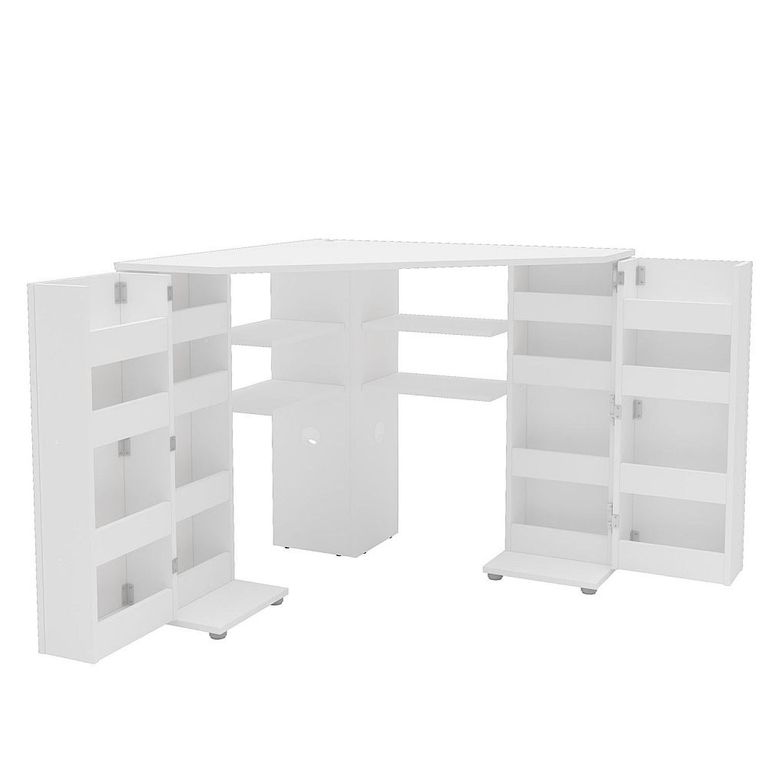 Olivia Corner Dressing Table - 2 Door - White