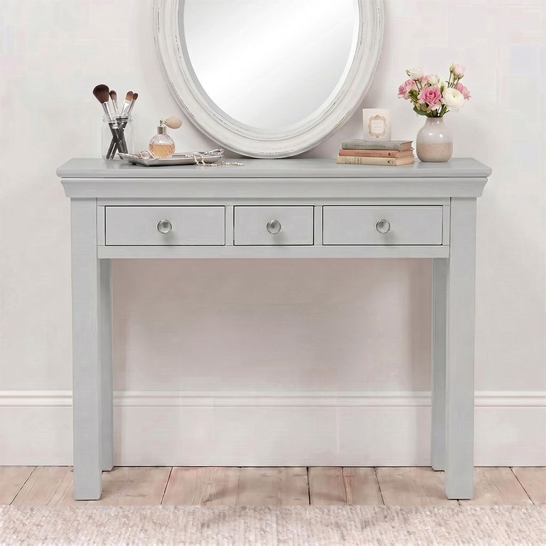 Paisley Dressing Table - 3 Drawer - Grey Painted