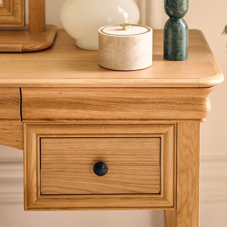 Bordeaux Dressing Table - 2 Drawer - Natural - Oak